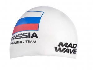 Шапочка MadWave Russian Swimming Team, white