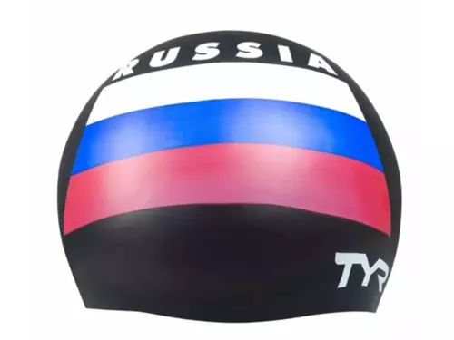 Шапочка TYR Russia Wrinkle Free, black